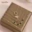 AqToCna 4 / 5 Chiếc Kim Cương Giả Bướm Trái Tim Tình Yêu Kim Loại Rỗng Vòng Tay Thời Trang Vintage Giả Đá Quý Vòng Tay Dành Cho Nữ Cổ Tay Trang Sức AqToCna