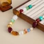 Vòng cổ đính cườm bằng nhựa PYCOU, Trang sức xương đòn đính cườm hình dạng không đều phong cách, Vòng cổ nhựa đầy màu sắc nhiều màu sắc phong cách dành cho nữ