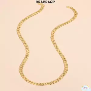 Vòng cổ màu vàng BRABRAA, Vòng cổ mạ vàng phong cách đá kim loại, Vòng tay mạ vàng nhiều kích cỡ thời trang dành cho nam giới