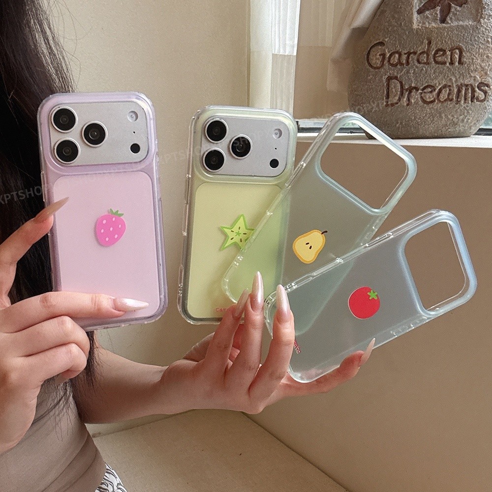 Ốp điện thoại mờ dâu Starfruit Tomato Jelly cho iPhone 17 Pro Max 16 15 Pro Max Vỏ bảo vệ chống sốc