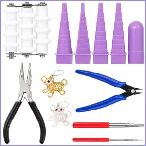 Dụng cụ uốn dây để làm đồ trang sức 9 miếng Máy duỗi nhỏ gọn đa hình Trang sức Làm dây Jig cho mueadsyvn