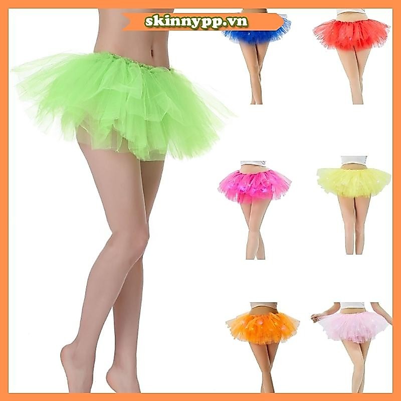 Da Nữ Váy Tutu 5 Lớp Váy Tutu Sáng Lên LED Váy Ba Lê Cho Dự Tiệc