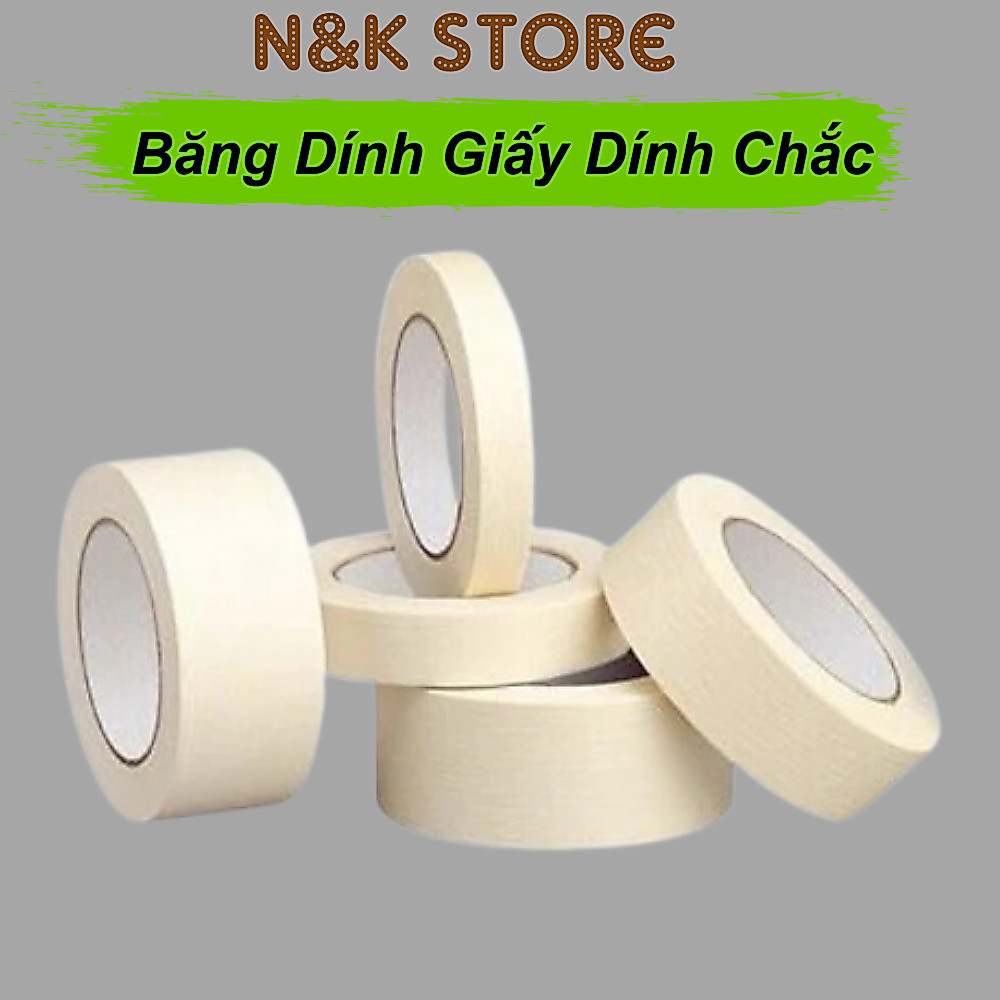 Băng dính giấy 2cm-5cm, băng keo giấy đánh dấu, viết chữ, che sơn tiện dụng