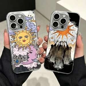 Punk Cool Angel Sun Cover Cho VIVO V70 FE V60 V50 Lite Y03 Y04 Y29S Y29 Y39 V29 Y36 Y17S Y19S V30E Y20 Y21 Y33S Y21S Y17 Ốp Lưng Laser Bạc Kết Cấu Lông Vũ Cứng