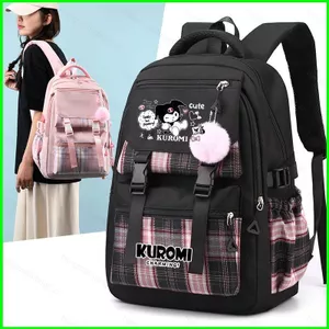 HT3 Sanrio Kuromi Ba Lô Dành Cho Nữ Sinh Viên Dung Tích Lớn Chống Thấm Nước In Thoáng Khí Thời Trang Cá Tính Túi
