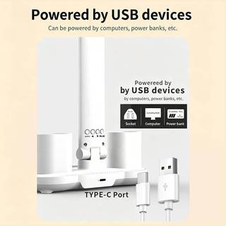 Đèn bàn LED Hai đầu USB có thể điều chỉnh độ sáng đèn bàn với đồng hồ lịch có thể gập lại bảo vệ mắt đọc đèn ngủ