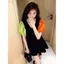 Đầm tay phồng màu tương phản Slimer Look Cổ chữ V Khâu dáng rộng cao cấp mùa hè