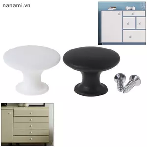 Núm kéo tay cầm đơn Tủ ngăn kéo Tay cầm vít Nhựa ngăn kéo tròn cơ bản [VN]