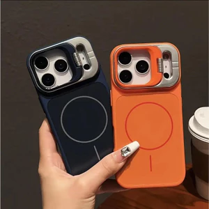 Vỏ bảo vệ từ tính đứng vô hình Apple Chất liệu mềm cho iPhone 17 Pro Max 11 13 15 Vỏ bảo vệ màn hình chống sốc