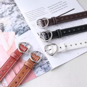 Bigapple Thắt Lưng Nữ Rỗng Ra Trái Tim Bule Đơn Giản Và Đa Năng Hợp Thời Trang Và Quần Kim Bule Da Vintage Thắt Lưng RDG