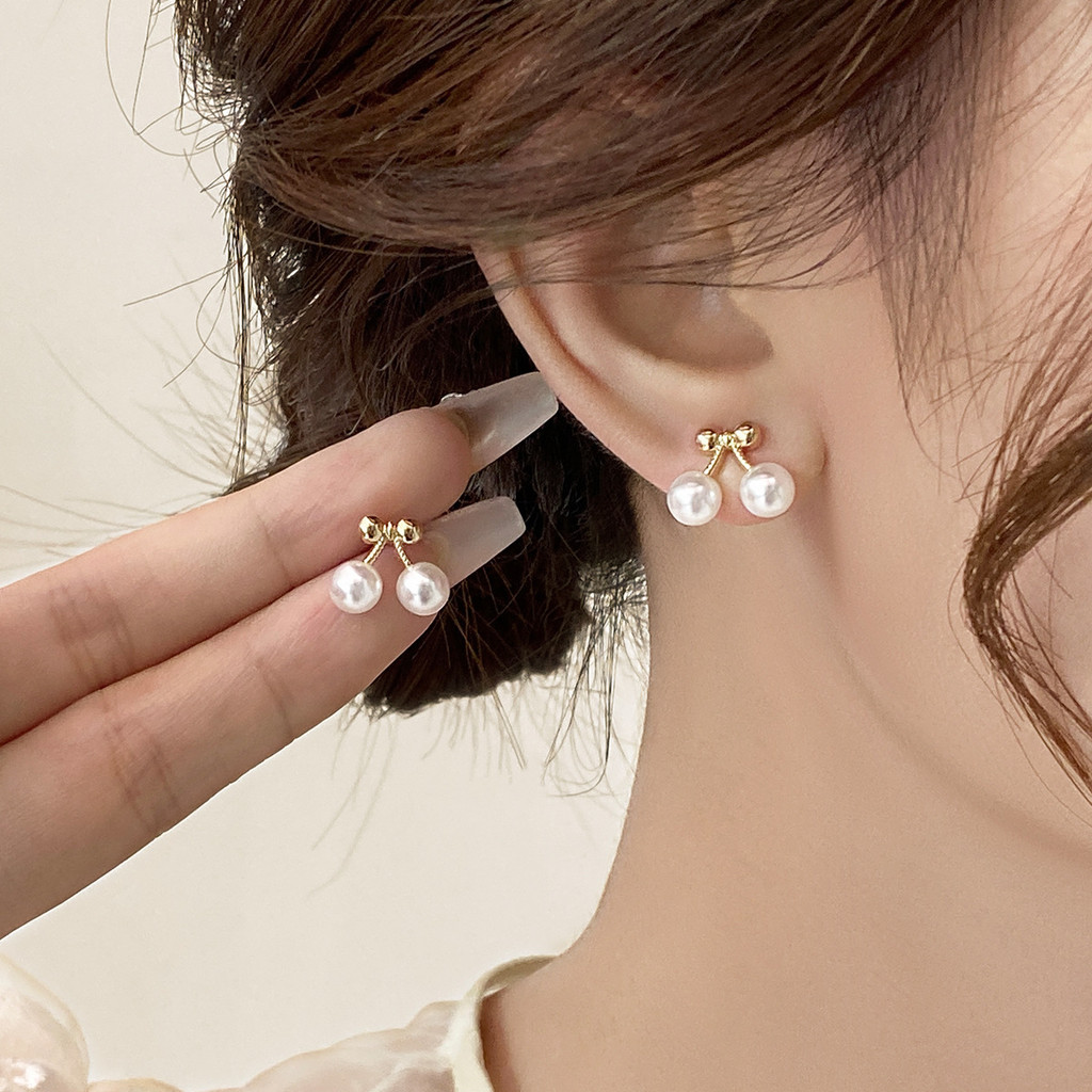 Bông tai bạc anh đào nhỏ thời trang phong cách Hàn Quốc