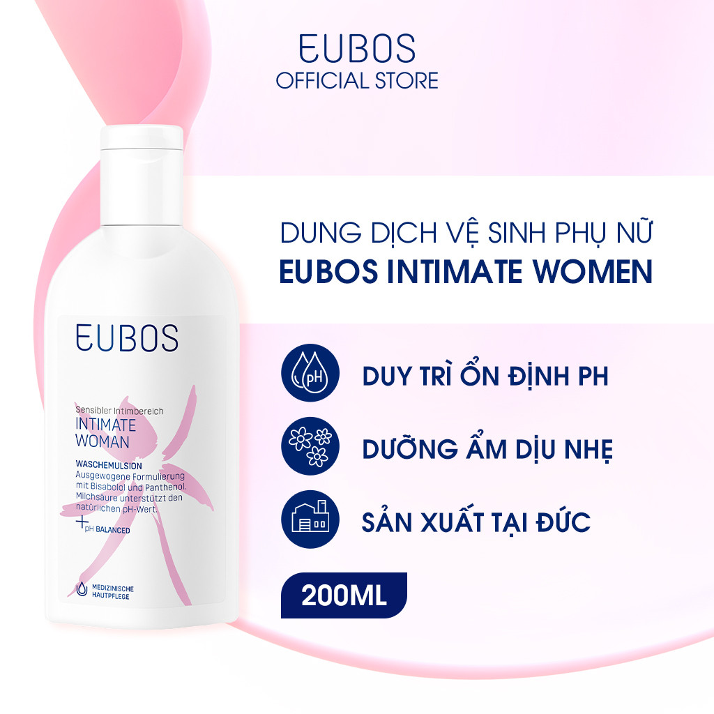 Combo 2 Dung Dịch Vệ Sinh Phụ Nữ EUBOS Intimate Woman Giúp Hỗ Trợ Làm Sạch, Cân Bằng Độ pH Chai 200ml