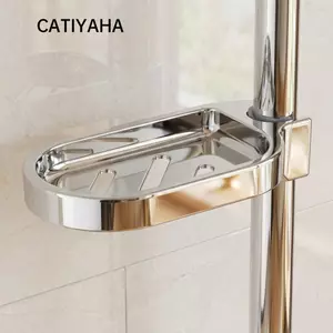 Hộp đựng xà phòng CATIYAHA, Đĩa xà phòng có thể điều chỉnh ABS, Tiện ích thiết thực Thiết kế kẹp không cần khoan thanh vòi hoa sen bạc Hộp đựng xà phòng