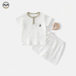 Bộ quần short ngắn tay Cotton nguyên chất dành cho trẻ em / Quần short ngắn tay loại A mùa hè Đồ ngủ ngoài thoáng khí thoải mái