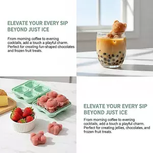 MAKY Bear Ice Cube Khay 1 Khuôn Silicon Cho Cà Phê Trà Sữa Khuôn Đá Hình Dễ Thương Có Thể Tái Sử Dụng Dễ Dàng Phát Hành VN