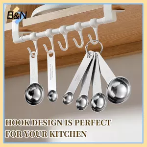 B & N 1 / 4 Thìa Đo Bằng Thép Không Gỉ Có Thước Đo Cân Thìa Đánh Trứng Bộ Dụng Cụ Làm Bánh Cà Phê Nhà Bếp.