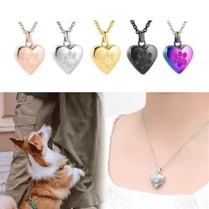 Mặt dây chuyền hình trái tim tưởng niệm hàng đầu cho thú cưng Vòng cổ trang sức có thể mở được