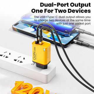 Elough 120W Cổng Kép Sạc Điện Thoại Di Động PD Loại C Sạc Nhanh Treo Tường Bộ Chuyển Đổi Nguồn Điện
