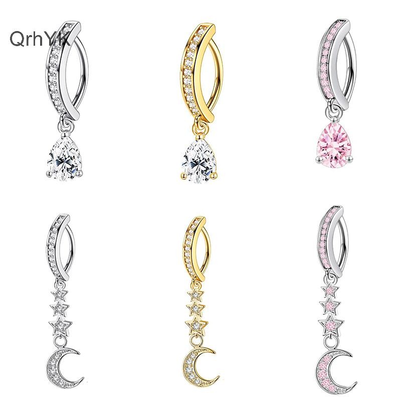Khuyên rốn zircon nữ, phụ kiện gợi cảm có thiết kế nút - Quà tặng thời trang cao cấp