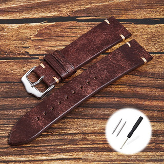 Vintage Top Layer Da Thật Chính Hãng Dây Đeo Đồng Hồ 20 Mm 22 Mm Retro Da Bò Dây Đeo Đồng Hồ Nam Nữ Cho SEIKO 5 Cá Ngừ Cổ Điển Đồng Hồ Thạch Anh Vòng Tay