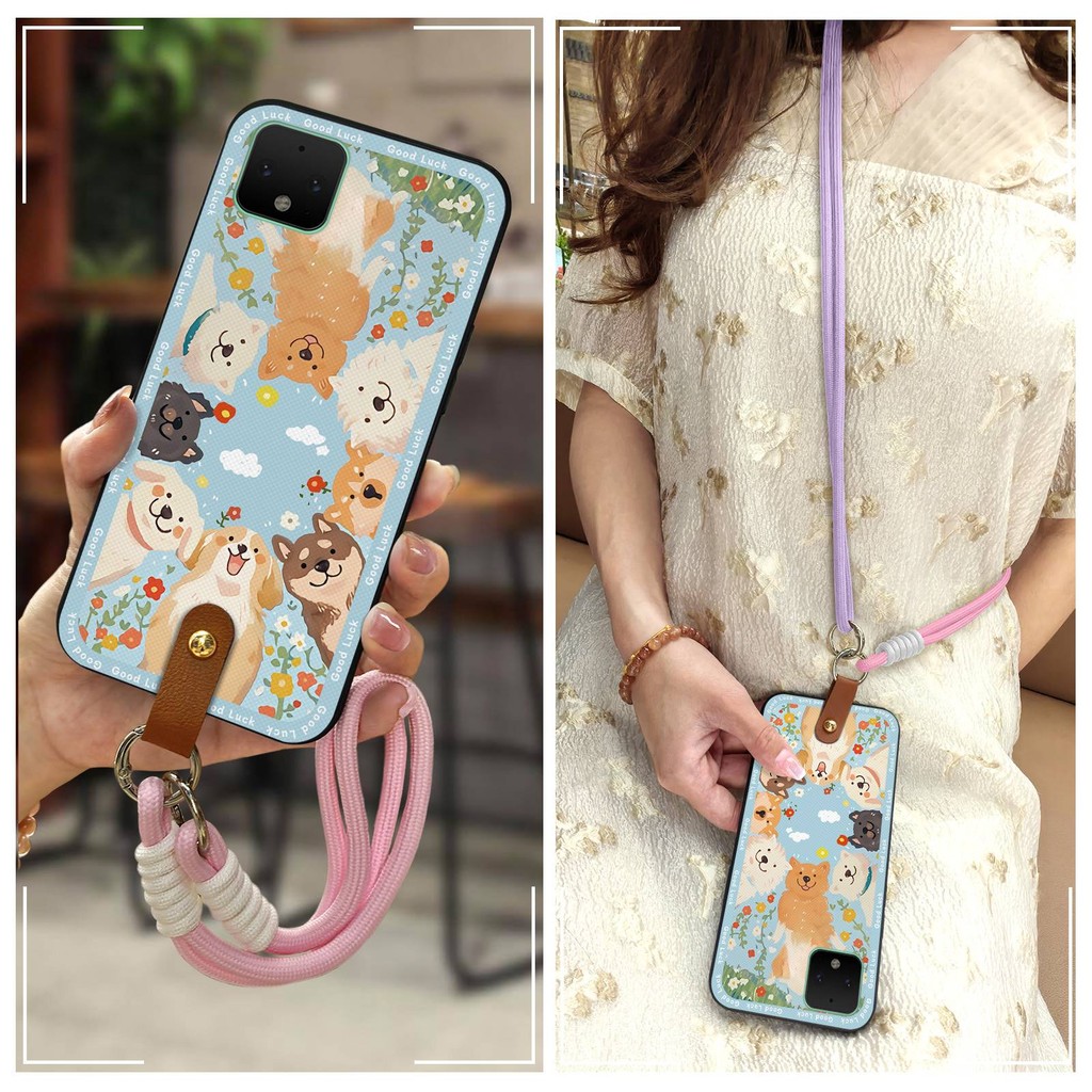 Ốp Lưng Mềm Đeo Ngang Ốp lưng Google Pixel 4XL Thiết Kế Thời Trang Dây Chống Bụi Bẩn Vòng Cổ Dễ Thương TPU Chống Va Đập Ốp Lưng Silicon Chống Sốc Chống Bụi Bảo Vệ