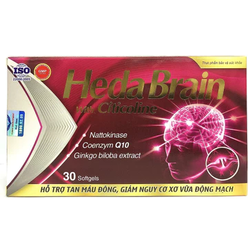 Viên tuần hoàn não Heda Brain - Hỗ trợ tăng cường tuần hoàn não lưu thông mạch máu não ,Ngăn ngùa đột quỵ (Hộp 30 viên)