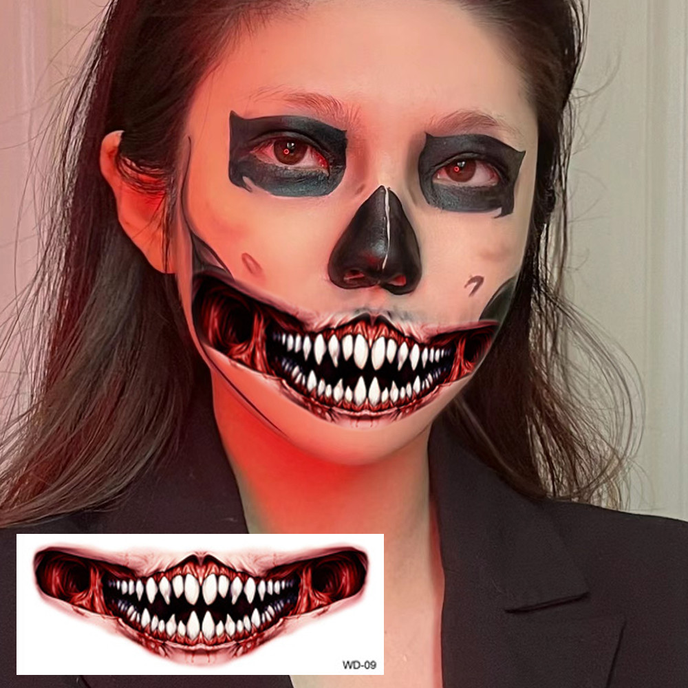 Hình dán giả răng hổ tạm thời an toàn - Phụ kiện hóa trang Halloween dành cho người lớn nam nữ