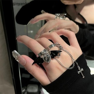 Phụ kiện thời trang nữ y2k gothic, nhẫn cánh quỷ điều chỉnh được