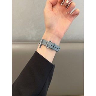 Dây đeo đồng hồ Denim thời trang Thích hợp cho iwatch S10 9 8 7 ultra 6 5 4 SE 3 Size 38mm40mm41mm42mm44mm45mm46mm49mm