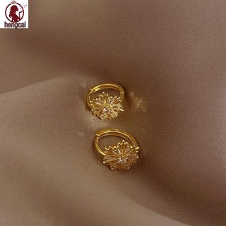 Bông tai hình bông tuyết vàng 18K – Quà tặng nữ không gây kích ứng