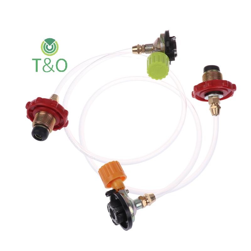 [T & O-t] Bếp gas cắm trại Bộ chuyển đổi nạp khí Cassette ngoài trời Van nạp bình xăng Lò gas Phụ kiện van lạm phát [mới]