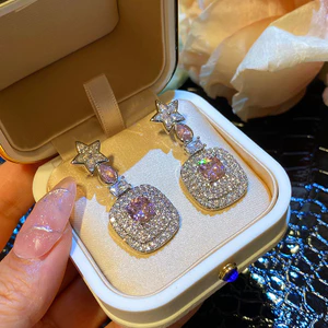 Bông tai thời trang Hàn Quốc sang trọng Zircon thanh lịch dài phong cách thanh lịch Bán buôn