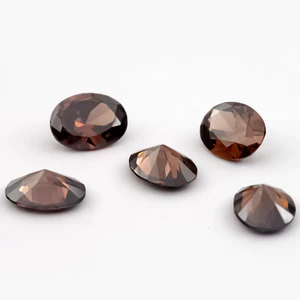 5A Màu Cà Phê Hình Bầu Dục Cắt Cubic Zirconia 15 / 30 Chiếc 3x5mm ~ 10x12mm Đá CZ Rời Cho Trang Sức DIY