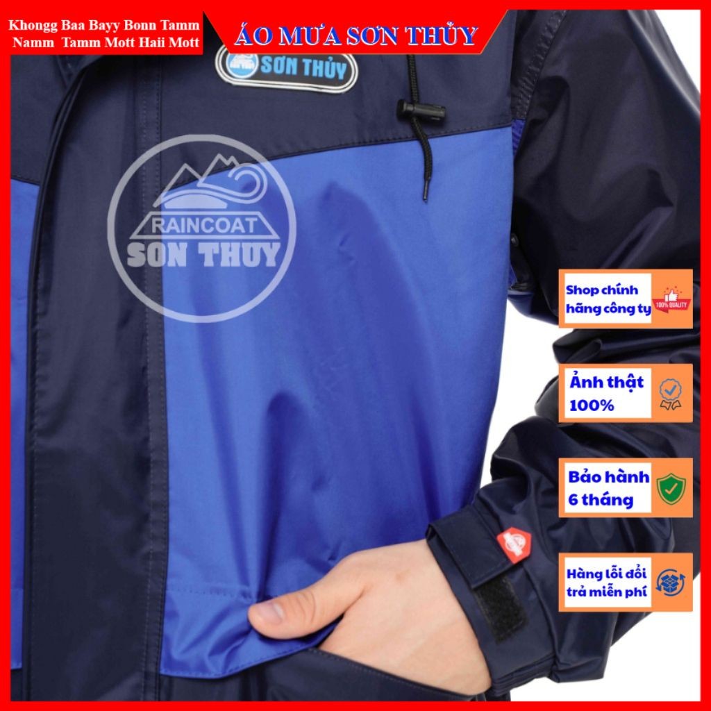 Bộ áo mưa 2 lớp Sơn Thủy K5, bộ quần áo mưa thời trang cao cấp màu xanh cải tím than aomuasonthuyhn