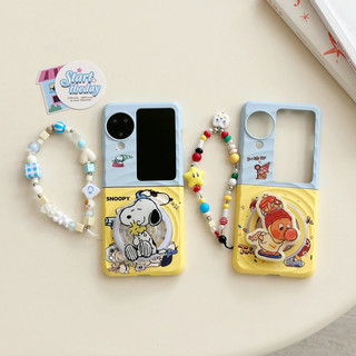 Ốp điện thoại gấp cho Oppo Find N3 Flip Boyang Design Snoopy Starman Giá đỡ từ tính Vòng tay vỏ điện thoại tpu cứng