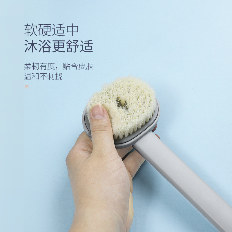 Bàn chải tắm tay cầm dài phong cách Nhật Bản mới có lông mềm để chà lưng thoải mái và dụng cụ tắm đa chức năng