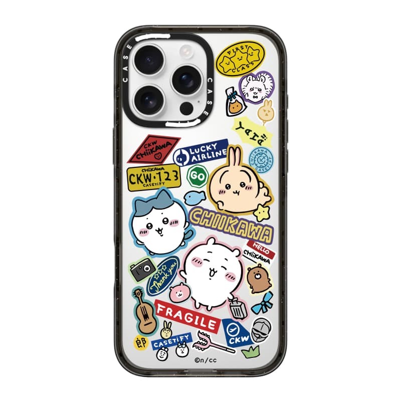 CASECASE X Chiikawa Hành Lý Miếng Dán Ốp Lưng Đen Trong Suốt Cứng Hút Từ Tính Tác Động Cho Apple IPhone 12 13 14 15 16 17 Pro Max Air Plus Có Hộp