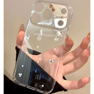 Ốp điện thoại hình mèo khoan ba chiều trong suốt sang trọng Thích hợp cho iPhone17 Pro Max 16 15 14 13 Pro Max Bảo vệ Camera chống sốc Vỏ cứng chống rơi