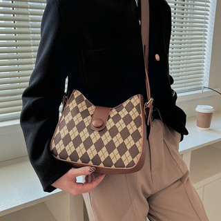 Túi xách nữ đeo vai dây kéo thời trang Checkerboard