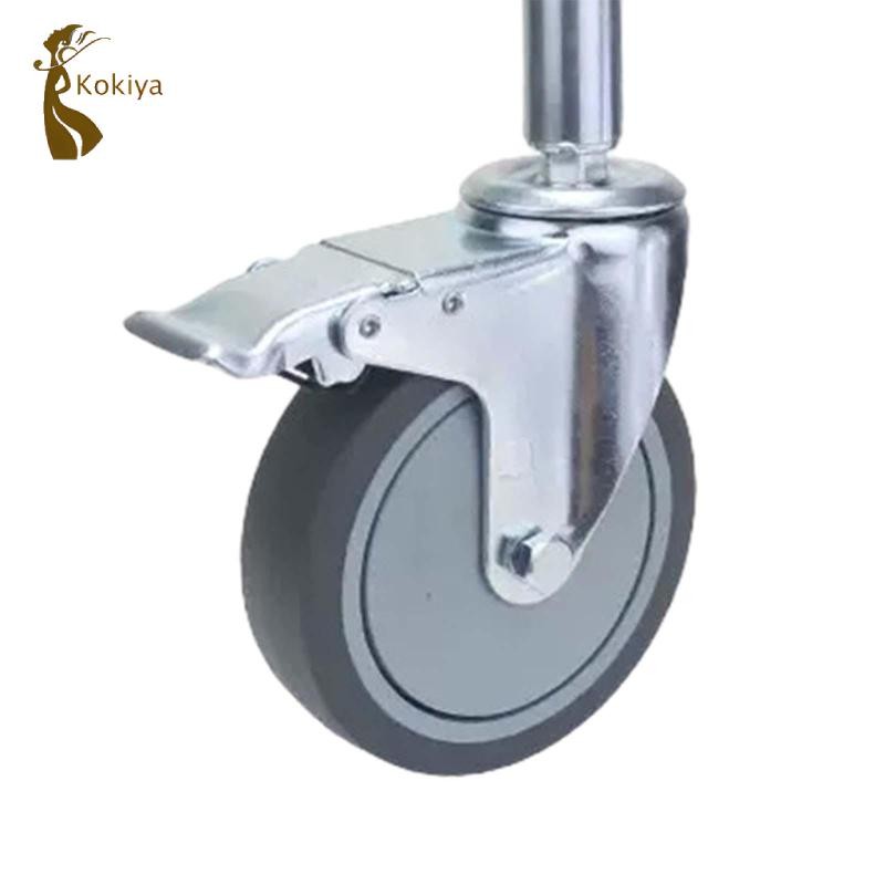 Bánh xe caster kim loại chịu tải 360° cho cổng/hàng rào, sàn không đều, trợ lực lò xo
