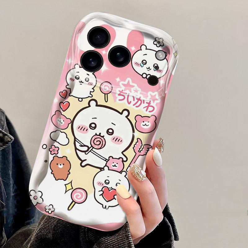 Ốp Lưng Điện Thoại Redmi Note 14 Pro Max 4G 5G 10S 9S A5 Dễ Thương Chiikawas Cổ Tay Dây Chuyền Vòng Tay Trong Suốt Sóng Bên Silicon Hoạt Hình