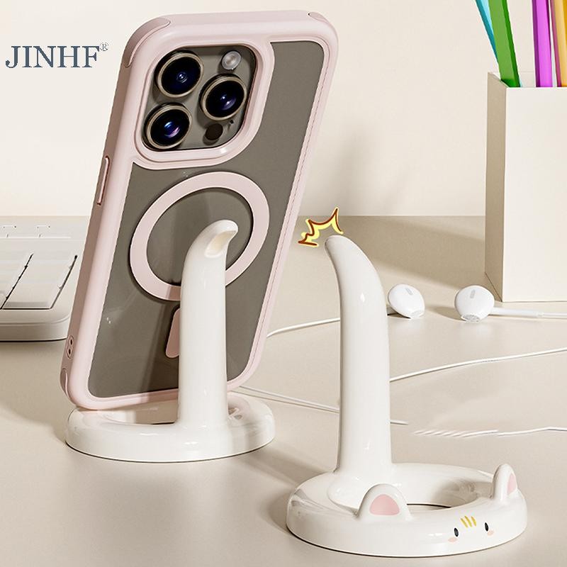 Giá đỡ điện thoại di động hoạt hình dễ thương và ngọt ngào JINHF, Giá đỡ điện thoại di động để bàn sáng tạo, có thể được sử dụng làm đồ trang trí HOT