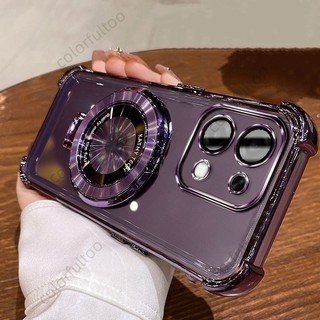 Ốp Mềm Oppo A6 Pro 2025 Cho Oppo A6 Pro A 6 A6Pro A6X OppoA6X A6t 4G 5G Ốp Lưng Chống Sốc Thạch Trong Suốt Có Giá Đỡ Từ Tính Dày Túi Khí Ốp Lưng Điện Thoại