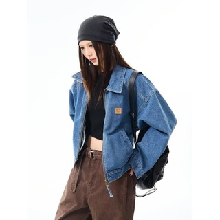 Áo khoác denim nam kiểu Mỹ retro, phong cách đường phố cao cấp, thoải mái và đơn giản, trung tính.