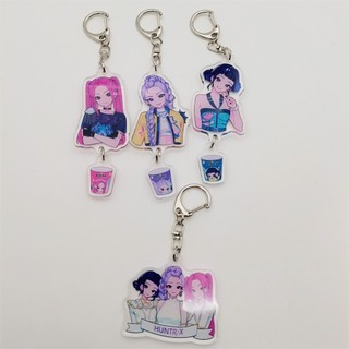 Hot Kpop Demon Hunters Huntrix Saja Boys Keychains for Accessories Jewelry Rumi Zoey Jinu Mira Sold My Soul Keyrings Fan