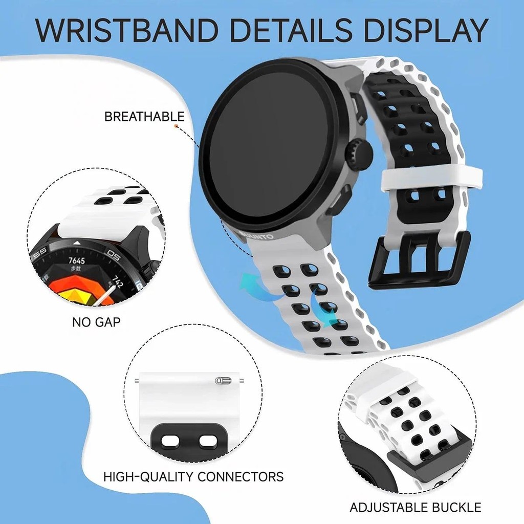 Dây đeo silicon đại dương 22mm 24mm cho vòng đeo tay thay thế Huawei Watch GT 6 / 5 / 4 46mm GT6 Pro / 5 Pro 46mm