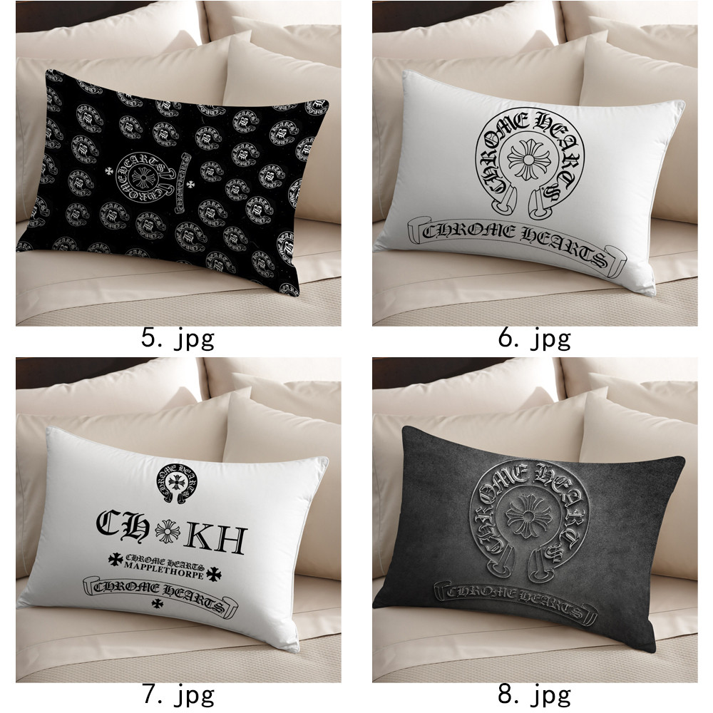 Logo Chrome Hearts Vỏ Gối Polyester Hình Chữ Nhật Một Mặt, Máy Có Thể Giặt Được, Thích Hợp Để Trang Trí Phòng Khách Giường Sofa (Không Bao Gồm lõi)