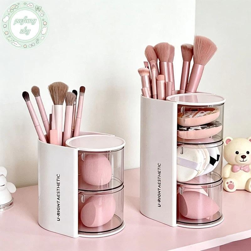 Hộp đựng trang điểm xoay 360 độ PUSKY Chống bụi đa chức năng cho phòng tắm Vanity Tổ chức VN