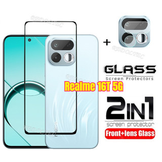 Kính cường lực Realme 16T 5G 2 trong 1: bảo vệ màn hình + bảo vệ ống kính camera, full keo, full cover, kèm flim bảo vệ