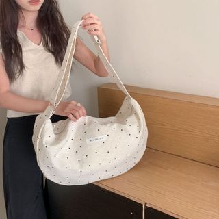 Phong cách Hàn Quốc hợp thời trang chấm bi dung lượng lớn đơn giản đa năng đi lại nhẹ xách tay túi đeo vai tươi mát